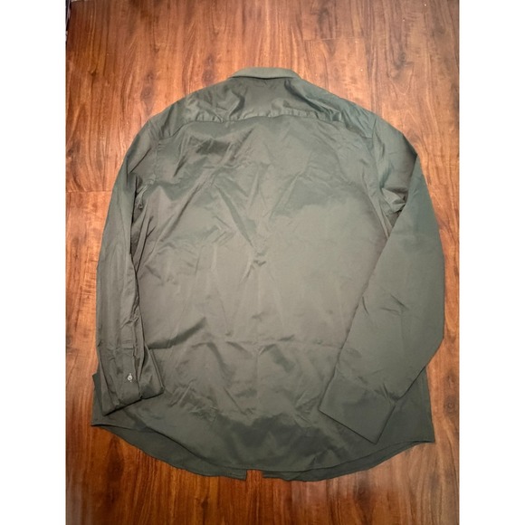 NWT Untuckit Gironde Shirt Button Down Collared Green Nylon Spandex Men SZ L - Picture 8 of 8